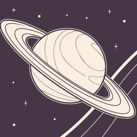 Illustration of the planet Saturn in space. Vector illustration. Eps 10のイラスト素材