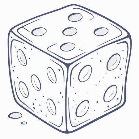 Dice icon. Vector illustration of dice. Hand drawn dice.のイラスト素材