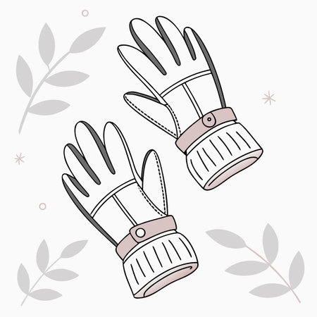 Winter gloves on a white background. Vector illustration in flat style.のイラスト素材