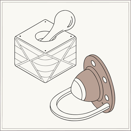 Vector image of a baby's dummy on a beige background.のイラスト素材