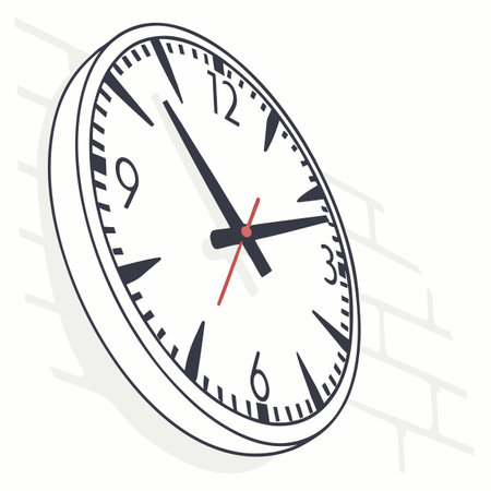 Clock face on a white background. Vector illustration in flat style.のイラスト素材