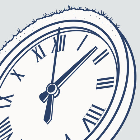 vector illustration of a clock with the word time on a white backgroundのイラスト素材