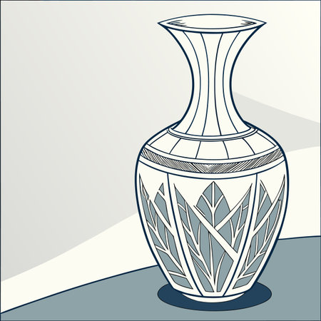 Stylized vase on a white background. Vector illustration.のイラスト素材
