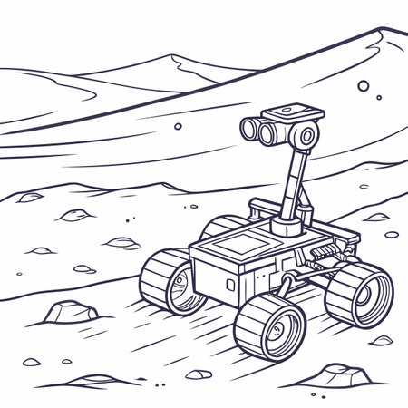 Sketch of an off-road vehicle in the mountains.のイラスト素材