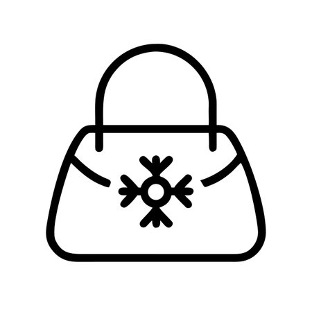 Women's handbag vector illustration, line design icon editable outlineのイラスト素材