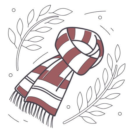 Vector illustration of a scarf with a pattern on a white background.のイラスト素材