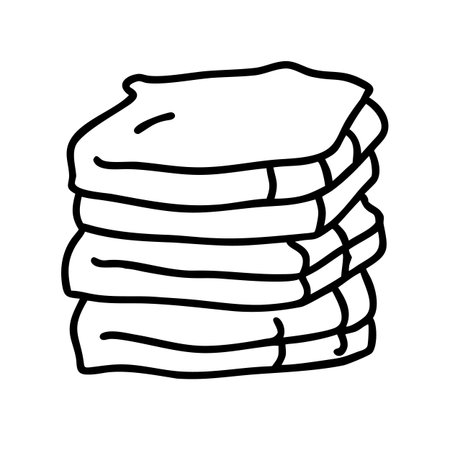 Pile of stack of paper towels. Hand drawn vector illustration.のイラスト素材
