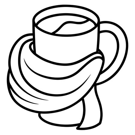 Coffee cup icon. Outline coffee cup vector icon for web design isolated on white backgroundのイラスト素材