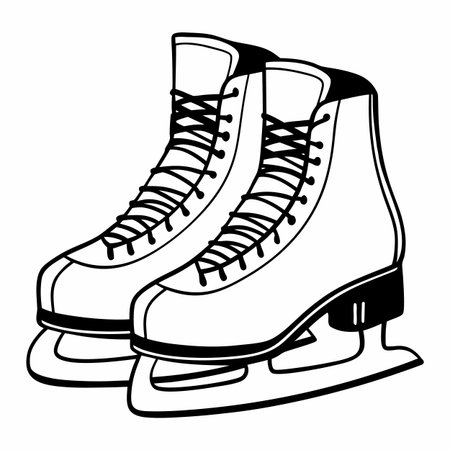 Figure skates icon. Winter sport and activity theme. Isolated design. Vector illustrationのイラスト素材