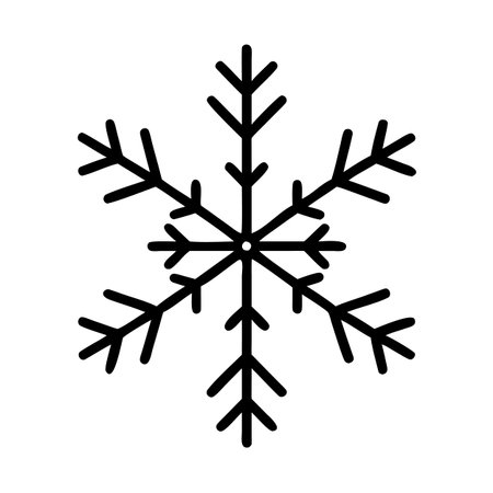 Snowflake vector, Christmas related solid design icon editable stroke.のイラスト素材