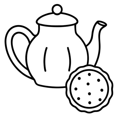 Teapot icon. Outline teapot vector icon for web design isolated on white backgroundのイラスト素材