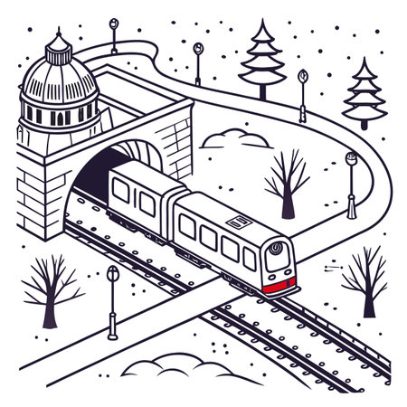 Railway station on a white background. Vector illustration of the railway station.のイラスト素材