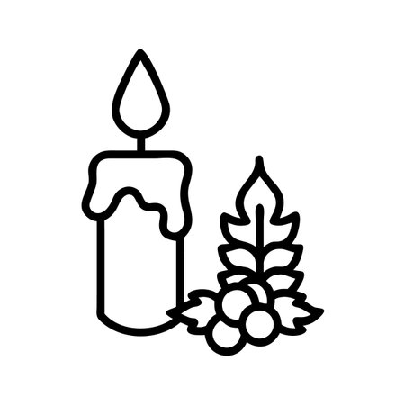 Candle icon vector. A thin line sign. Isolated contour symbol illustrationのイラスト素材