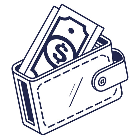 Wallet with money icon. Outline illustration of wallet with money vector icon for webのイラスト素材