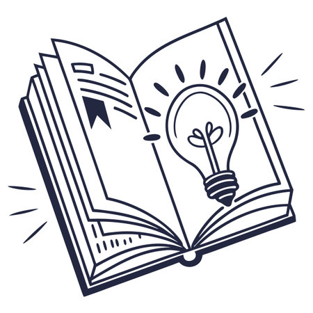 Open book with lightbulb. Idea concept. Vector illustration.のイラスト素材