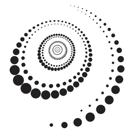 Design elements. Abstract monochrome circle pattern. Vector art. No gradientのイラスト素材