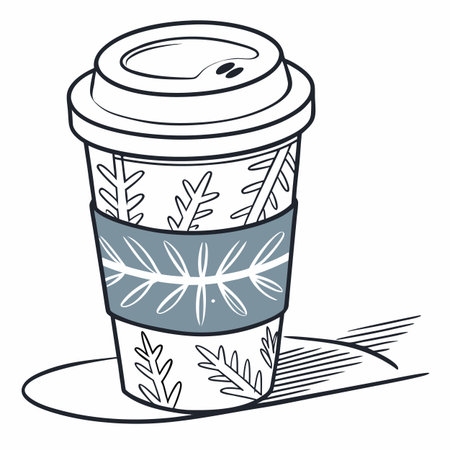 Coffee to go in a disposable cup. Vector illustration.のイラスト素材