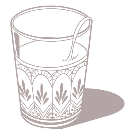 Vector illustration of a glass of milk with a straw on a white backgroundのイラスト素材