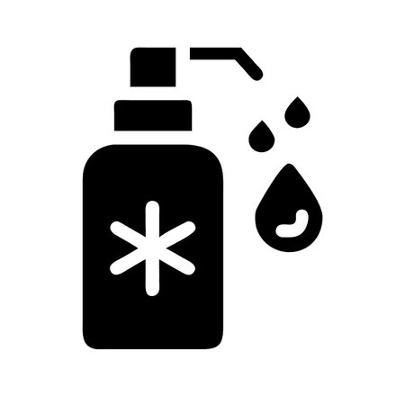 Hand sanitizer icon, concept illustration, glyph symbol, vector flat sign.のイラスト素材