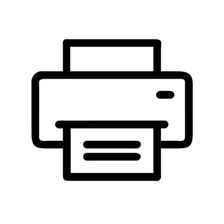printer icon vector. A thin line sign. Isolated contour symbol illustration