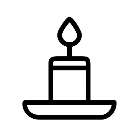 Candle Icon Vector. Outline Candle Sign. Isolated Contour Symbol Illustrationのイラスト素材