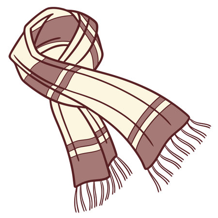 Hand drawn scarf. Vector illustration of a scarf isolated on white background.のイラスト素材
