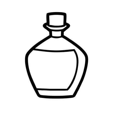 Perfume bottle icon. Black and white illustration of perfumery bottle.のイラスト素材