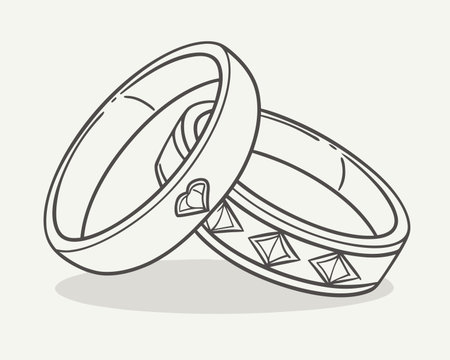 Wedding rings icon. Marriage marriage and love theme. Isolated design. Vector illustrationのイラスト素材