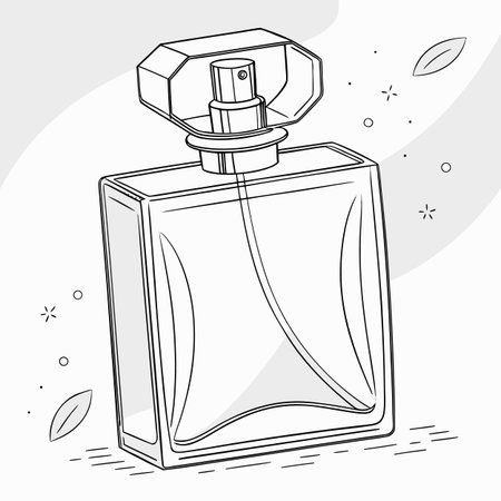 Perfume bottle. Vector illustration in doodle style.のイラスト素材