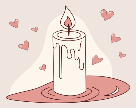 valentines day candle design, vector illustration eps10 graphicのイラスト素材