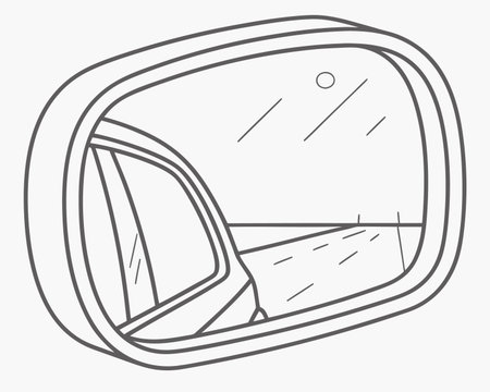 Car rear view mirror. Vector illustration of a car rear view mirror.のイラスト素材
