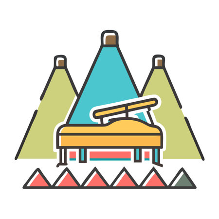 Ski lift flat color icon. Vector illustration on white background.のイラスト素材