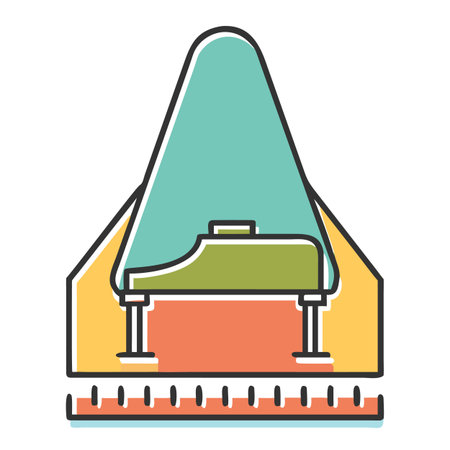 Grand piano color line icon. Isolated vector illustration on white background.のイラスト素材