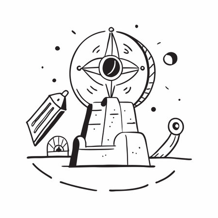 Fortune teller. Hand drawn vector illustration in doodle style.のイラスト素材