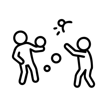 Playing with balls line icon, concept sign, outline vector illustration, linear symbol.のイラスト素材