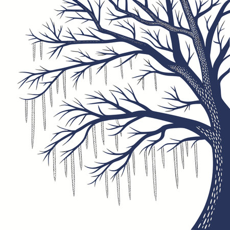 Tree silhouette on white background. Vector illustration for your graphic design.のイラスト素材