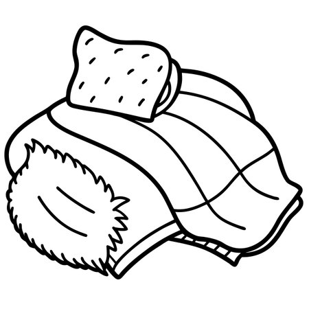 Coloring book for children: warm winter clothing (pillow)のイラスト素材