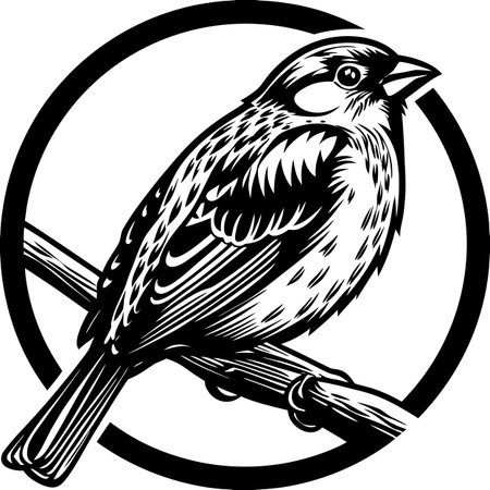 Sparrow.Vector illustration ready for vinyl cutting. Vinyl-ready.のイラスト素材