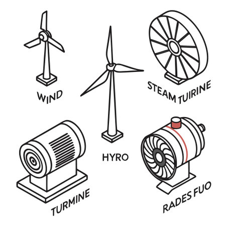 wind turbine, windmill, generator, wind turbine, windmill, wind turbineのイラスト素材