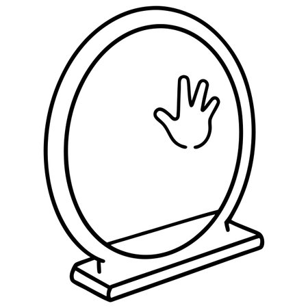 Mirror icon. Outline illustration of mirror vector icon for webのイラスト素材