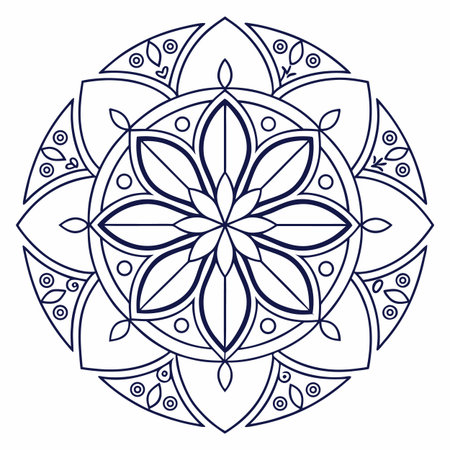Mandala. Ethnic decorative element. Hand drawn backdrop. Islam, Arabic, Indian, ottoman motifs. Boho style.のイラスト素材