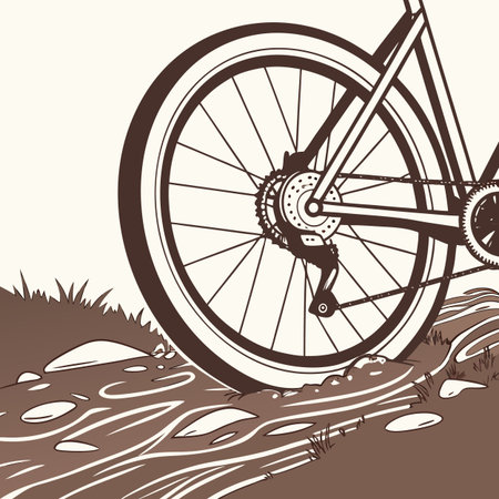 Bicycle on the road. Vector illustration of a bicycle in the mud.のイラスト素材