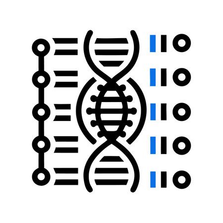 DNA vector, Barcode related filled design editable stroke icon.のイラスト素材