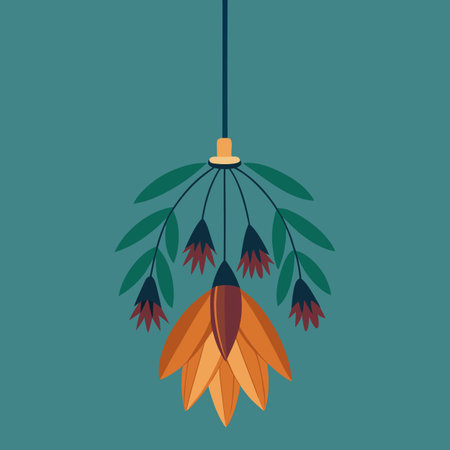 Illustration of a branch with flowers. Vector illustration in flat styleのイラスト素材