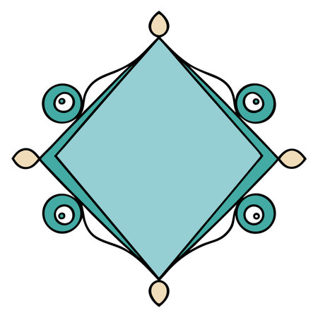 Blue border frame deco vector label simple line art hand drawn designのイラスト素材