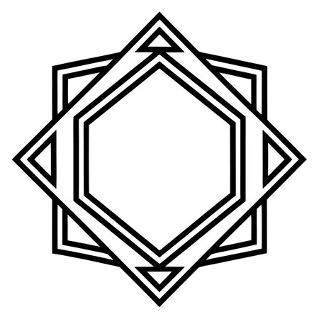 Border frame line deco vector icon. Geometric ornamental decorative elementのイラスト素材