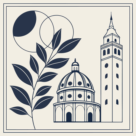 Vector illustration of the Basilica di Santa Maria del Fiore in Florence, Italyのイラスト素材