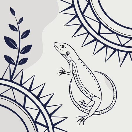 Lizard design over gray background, vector illustration eps10.のイラスト素材