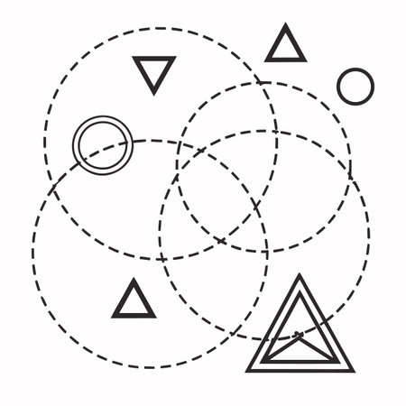 Geometry line vector icon. Illustration isolated for graphic and web design.のイラスト素材