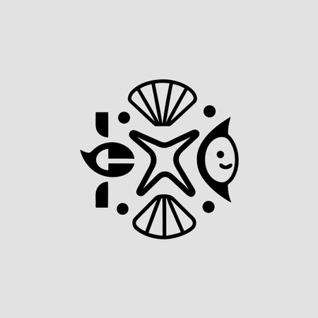 Shell icon and symbol vector illustration on gray background for graphic and web designのイラスト素材